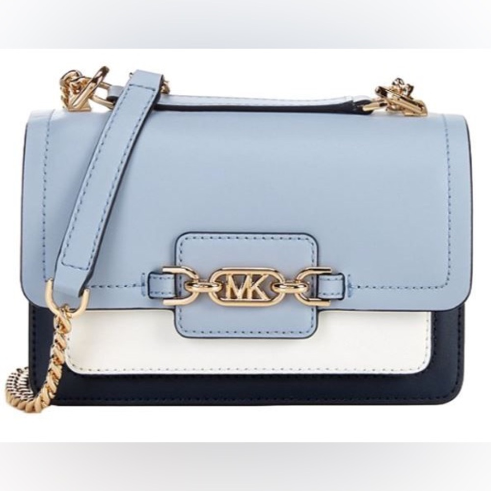 Michael Kors Heather XS Crossbody - Navy White Pale Blue